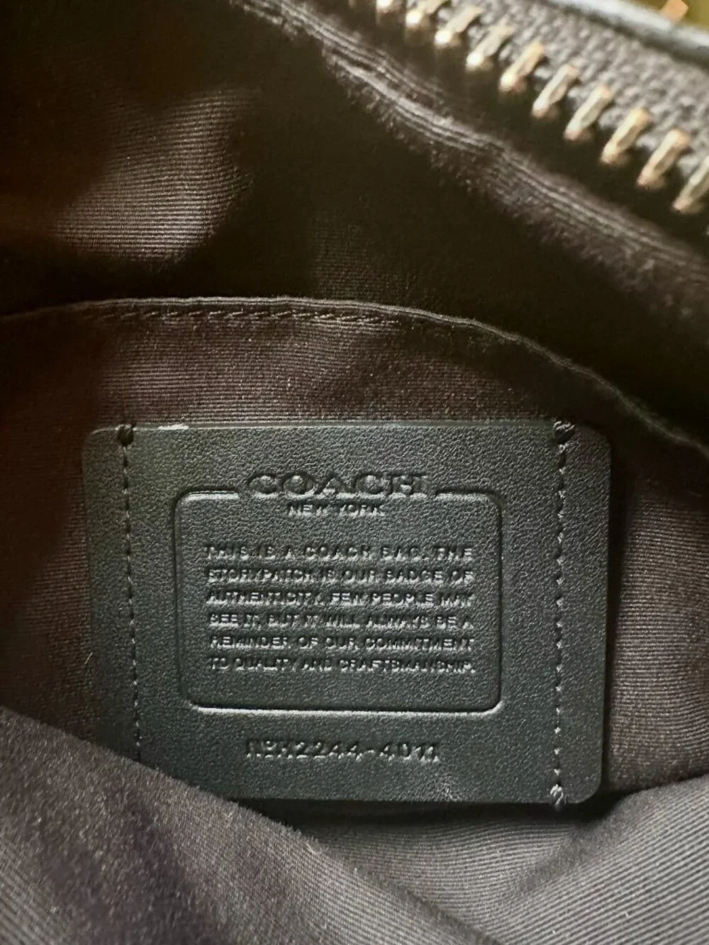 Coach Houston Flight Bag in Black Pebbled Leather